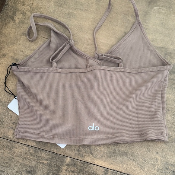 ALO Yoga Women's Taupe Ribbed Delicate Lounge Tank. PRICE IS FIRM! Thank you - Picture 4 of 6